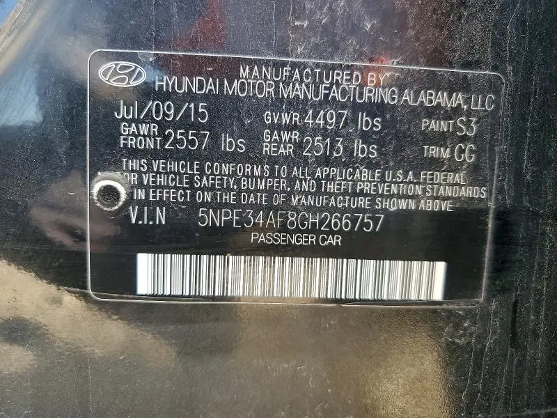 2016 HYUNDAI SONATA SPORT  