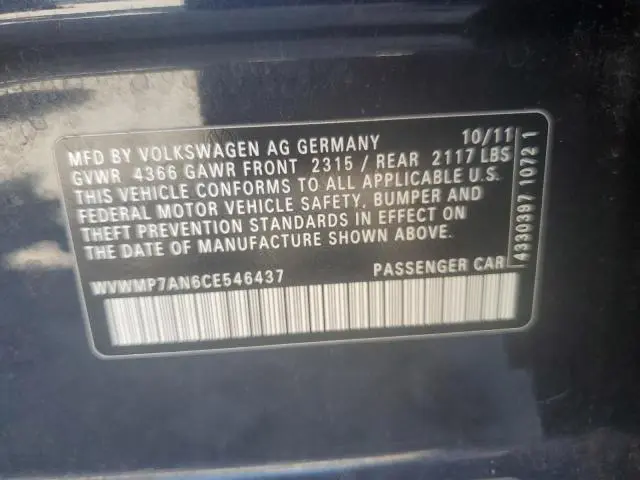 2012 VOLKSWAGEN CC SPORT  
