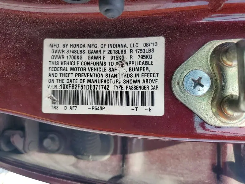 2013 HONDA CIVIC LX  
