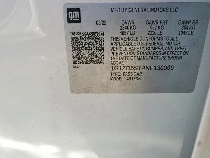 2022 CHEVROLET MALIBU LT  