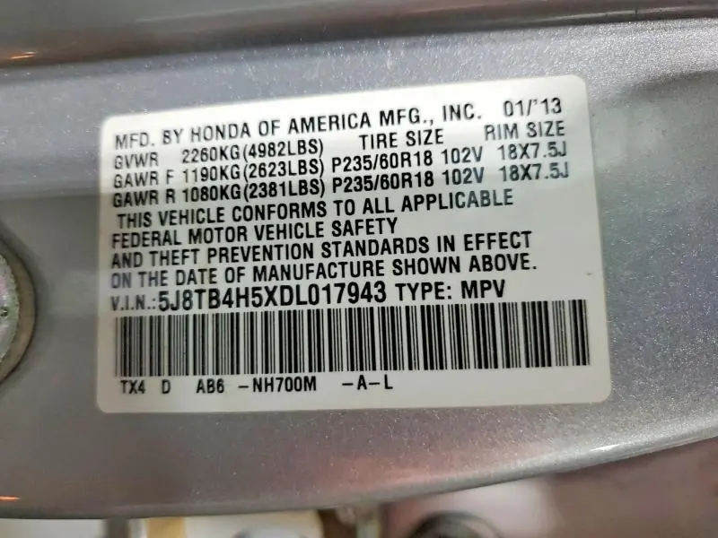 2013 ACURA RDX TECHNOLOGY  