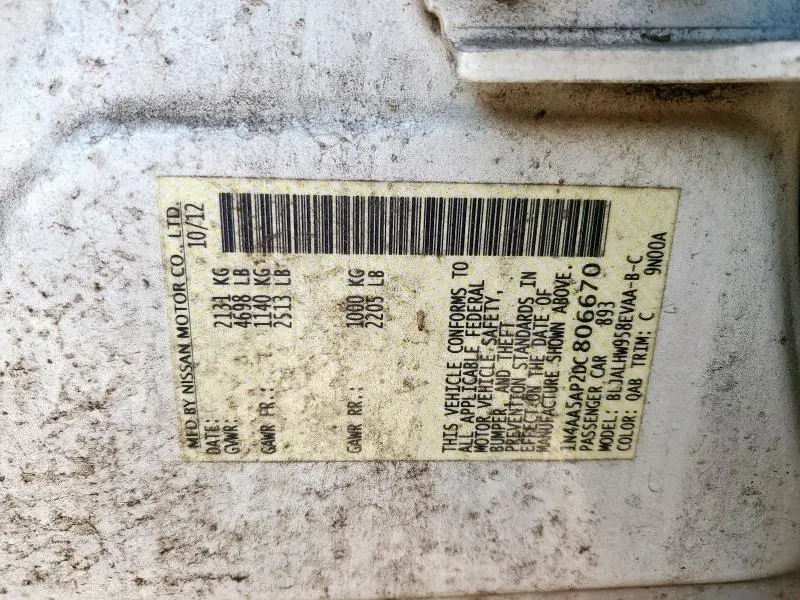 2013 NISSAN MAXIMA S  