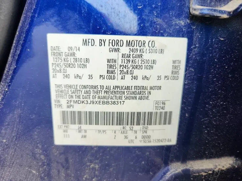 2014 FORD EDGE SEL  