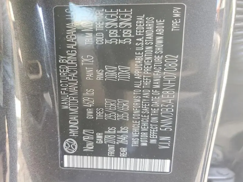 2022 HYUNDAI TUCSON SEL  
