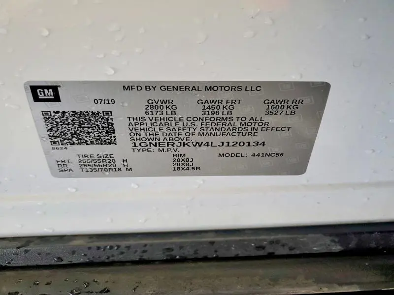 2020 CHEVROLET TRAVERSE RS  