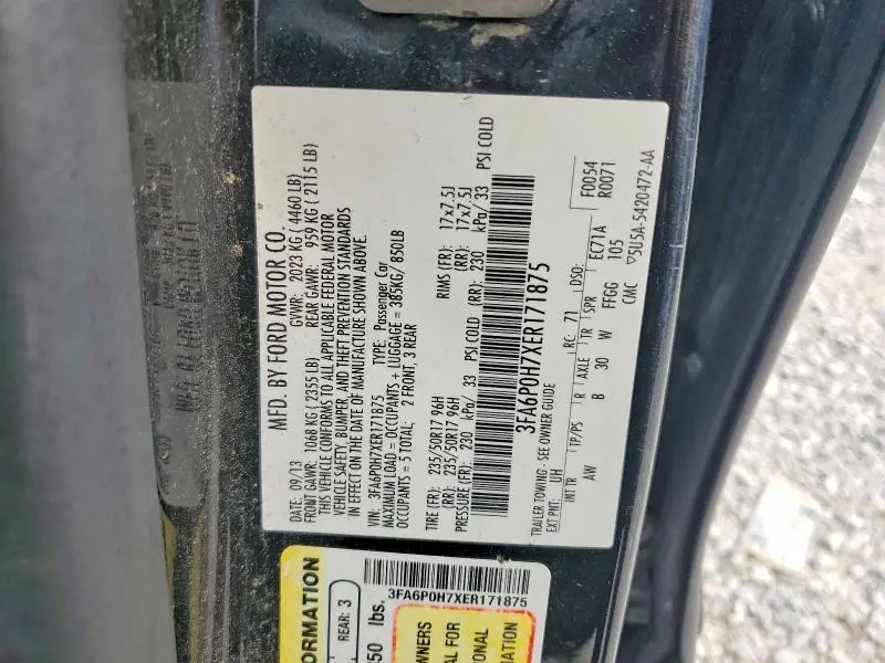 2014 FORD FUSION SE  