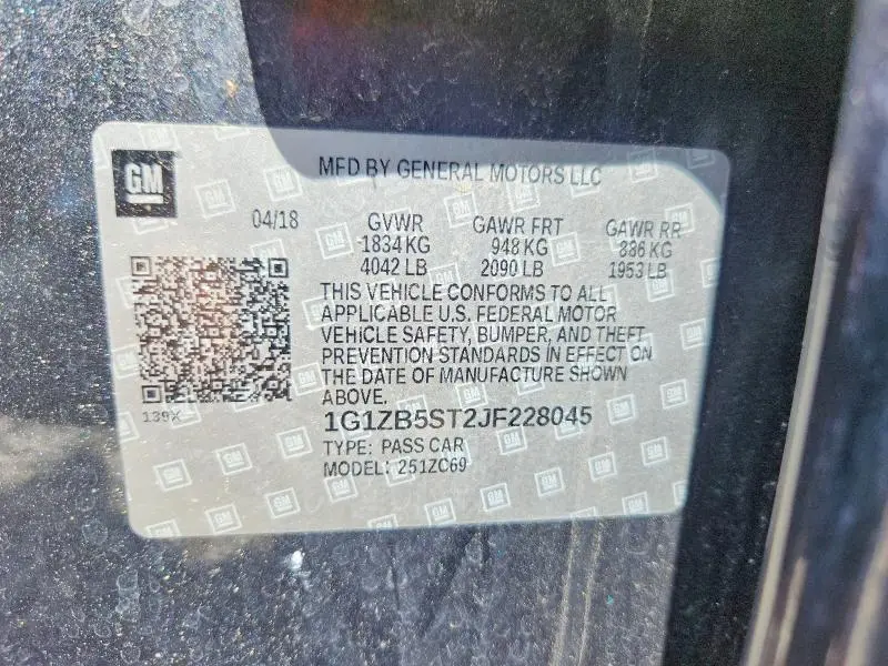 2018 CHEVROLET MALIBU LS  