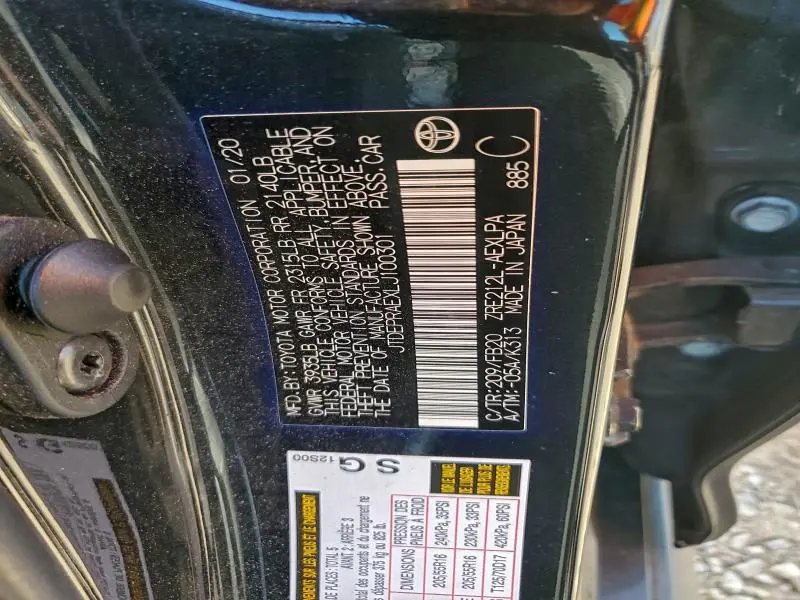 2020 TOYOTA COROLLA LE  