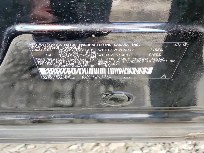 2016 TOYOTA RAV4 XLE  