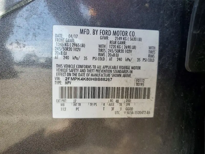 2017 FORD EDGE TITANIUM  