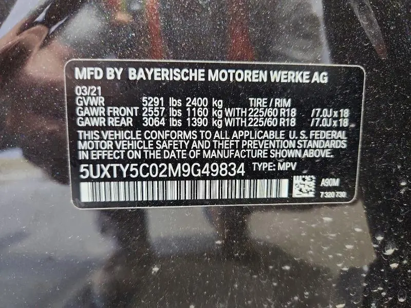 2021 BMW X3 XDRIVE30I  