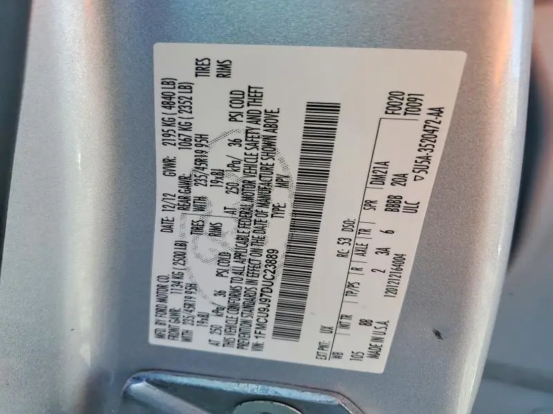 2013 FORD ESCAPE TITANIUM  