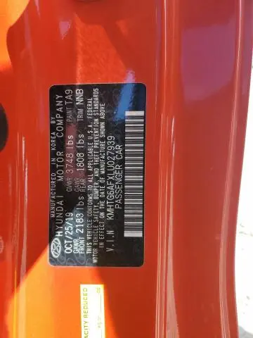 2020 HYUNDAI VELOSTER BASE  