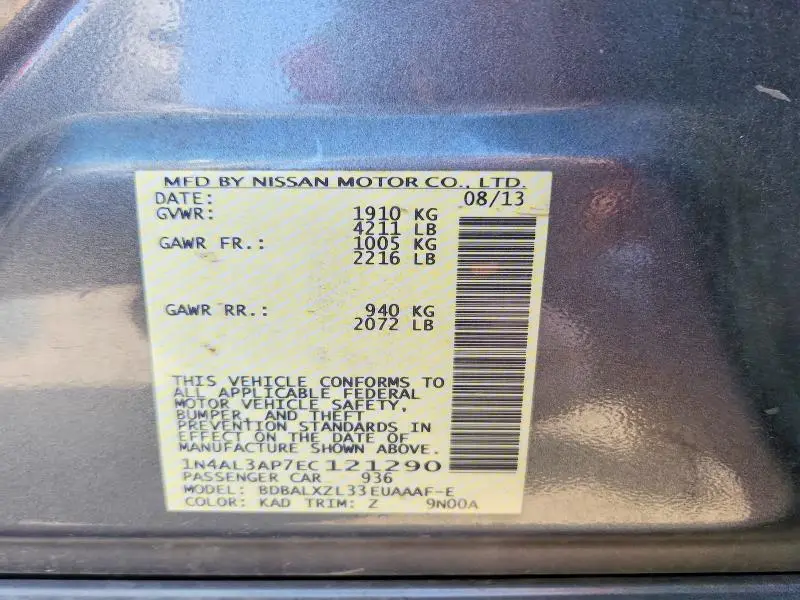 2014 NISSAN ALTIMA 2.5  