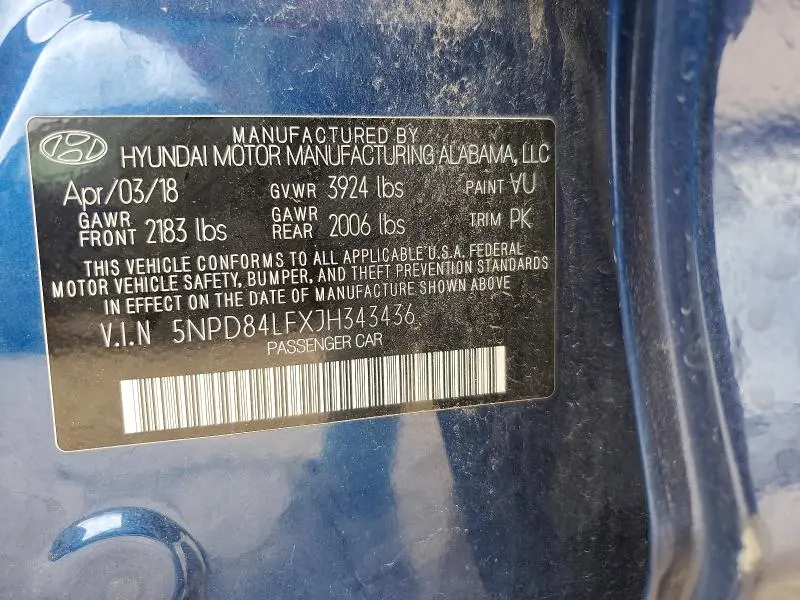 2018 HYUNDAI ELANTRA SEL  