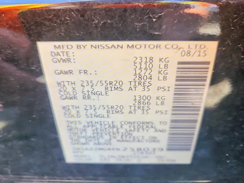 2015 NISSAN MURANO PLATINUM  
