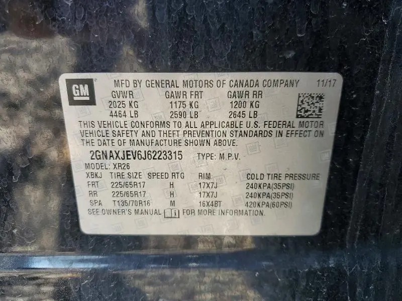 2018 CHEVROLET EQUINOX LT  