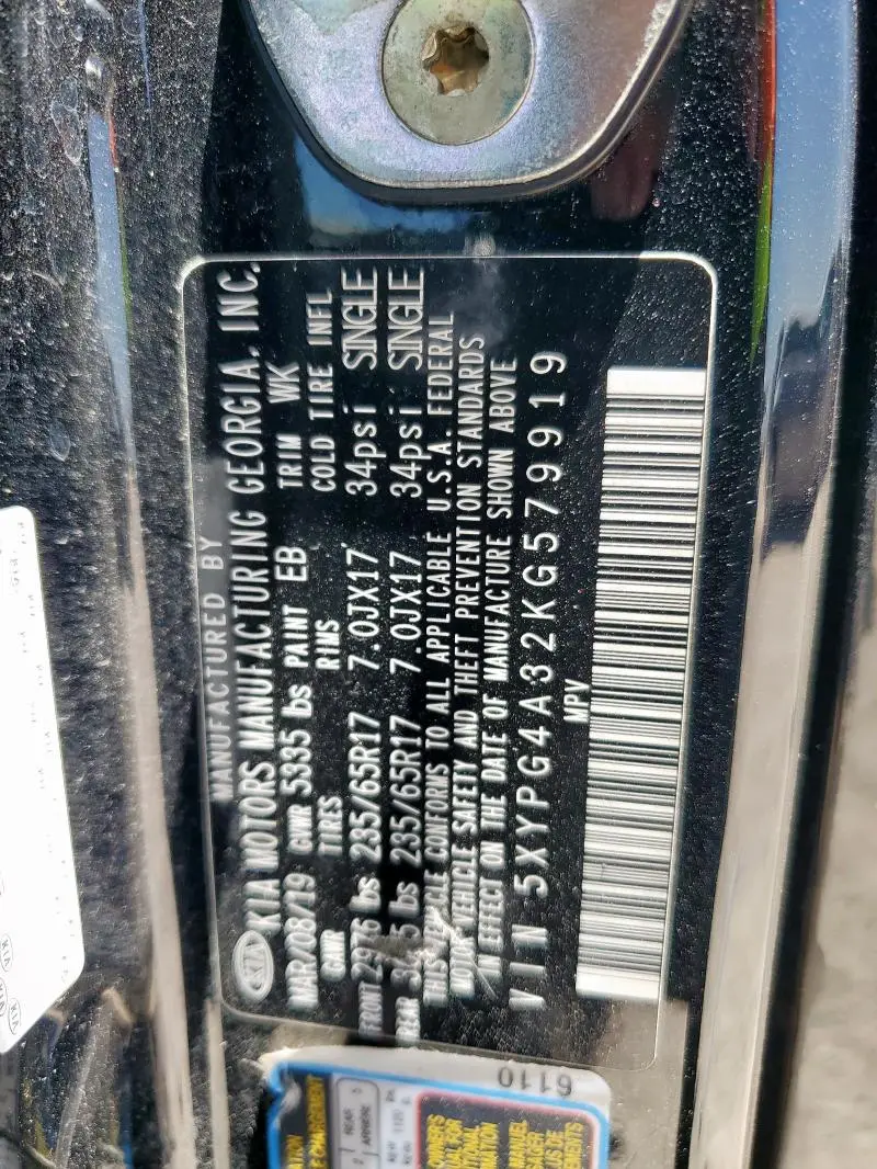2019 KIA SORENTO L  