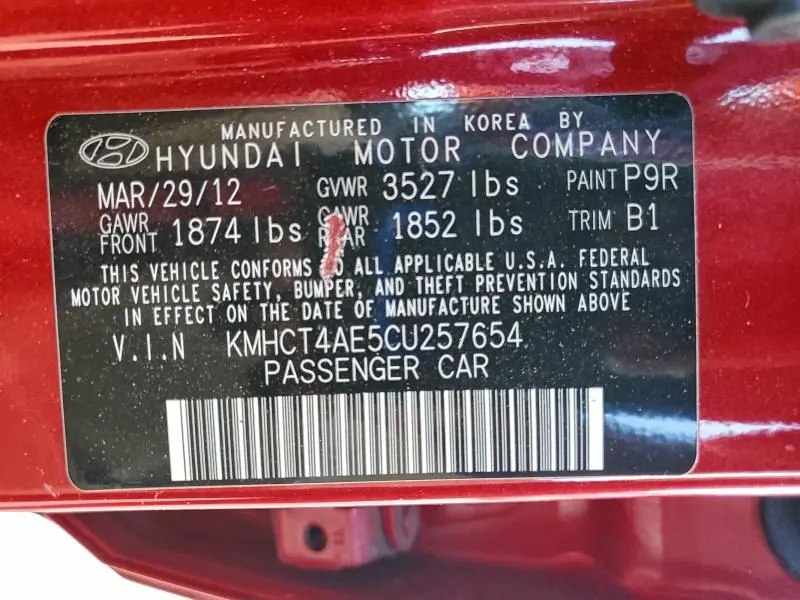 2012 HYUNDAI ACCENT GLS  