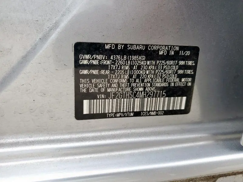 2021 SUBARU CROSSTREK SPORT  