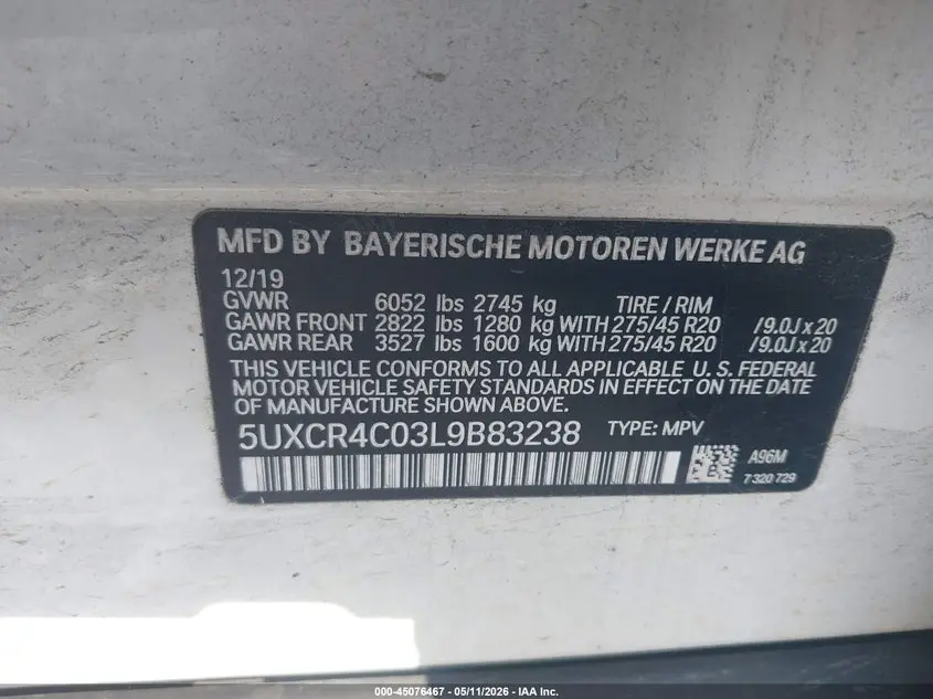 2020 BMW X5 SDRIVE40I