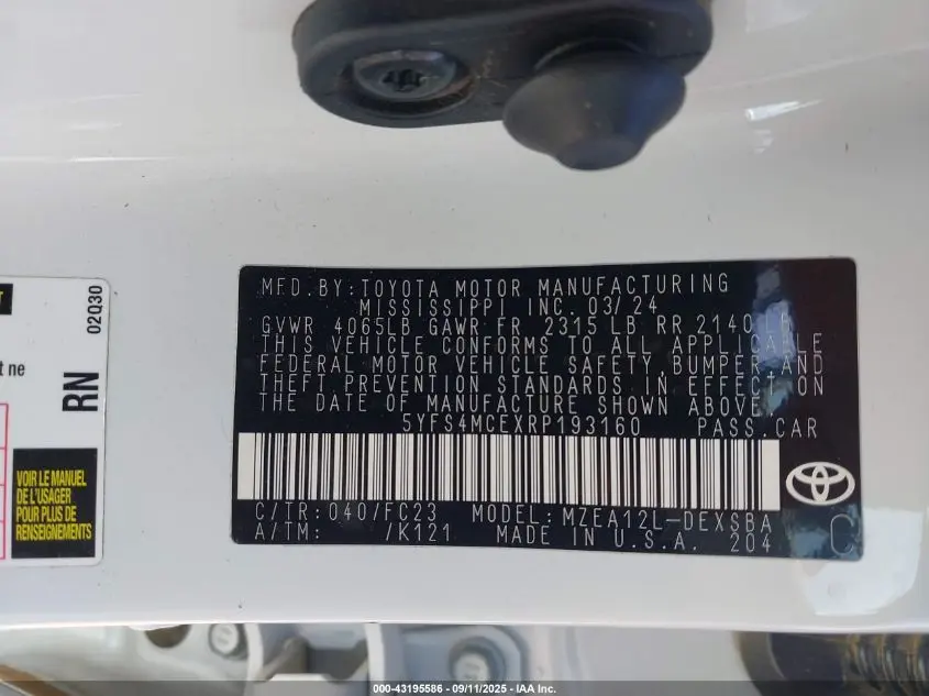 2024 TOYOTA COROLLA SE