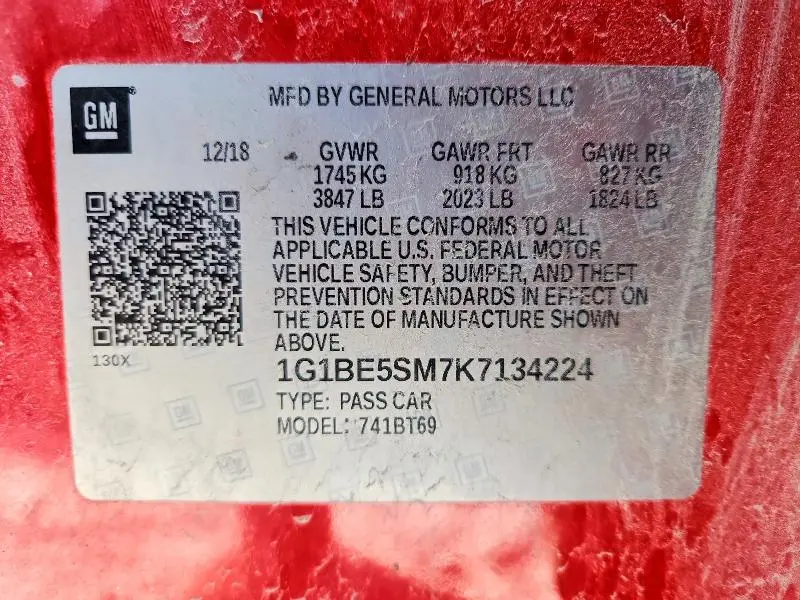 2019 CHEVROLET CRUZE LT  