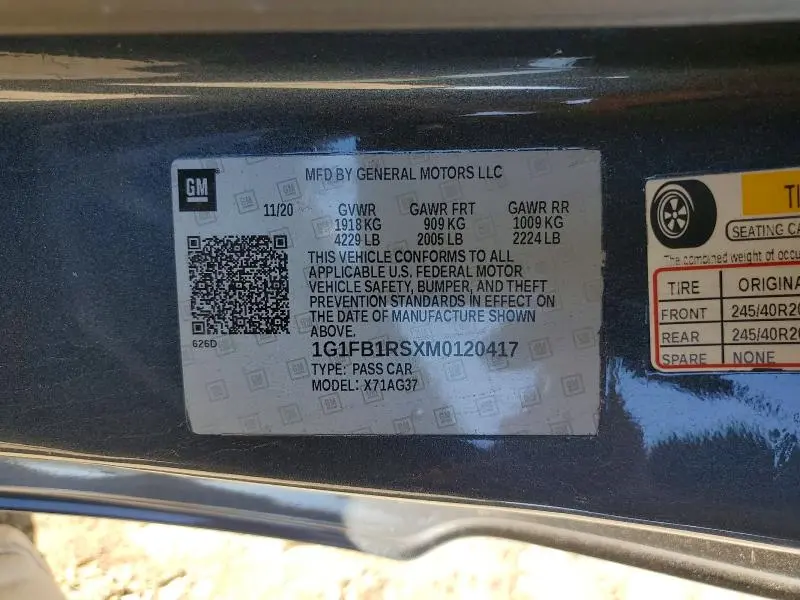 2021 CHEVROLET CAMARO LS  