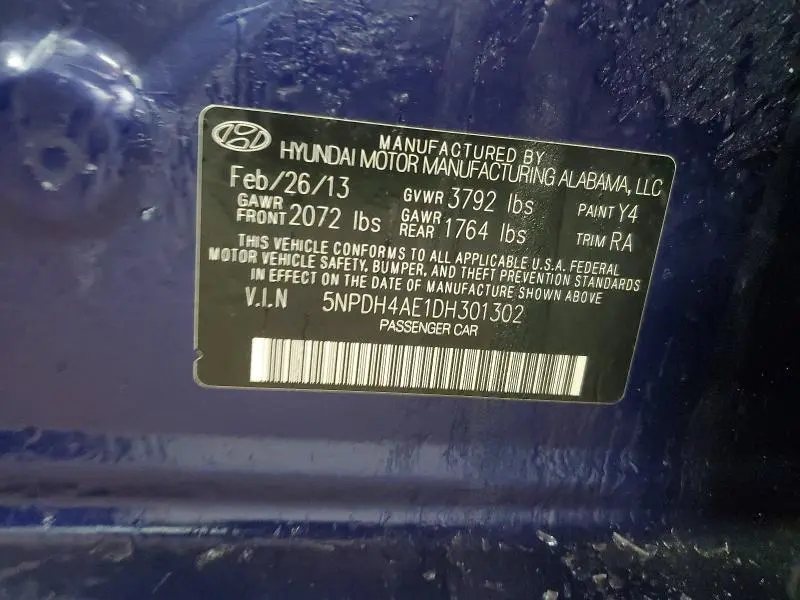 2013 HYUNDAI ELANTRA GLS  