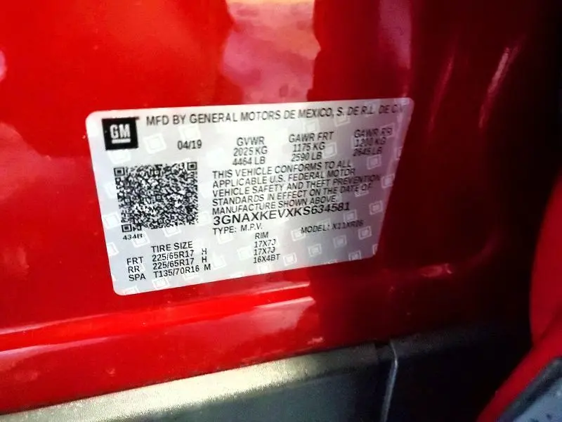 2019 CHEVROLET EQUINOX LT  