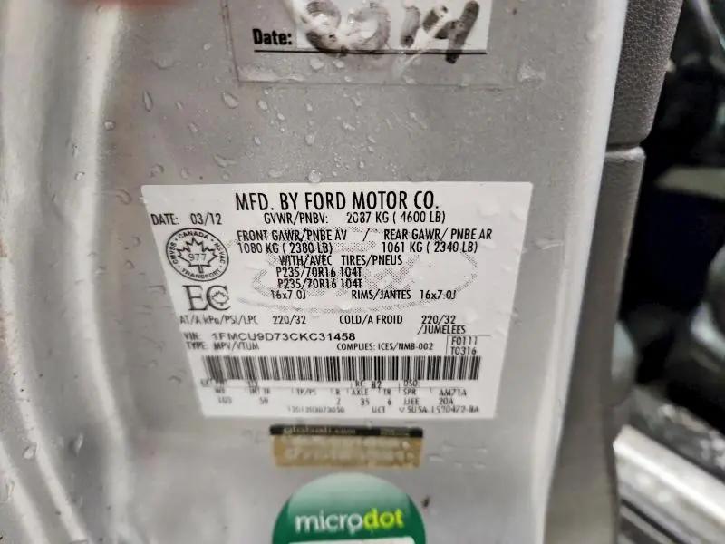 2012 FORD ESCAPE XLT  