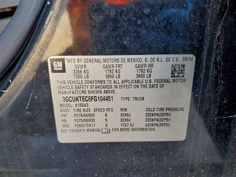 2015 CHEVROLET SILVERADO K1500 HIGH COUNTRY  