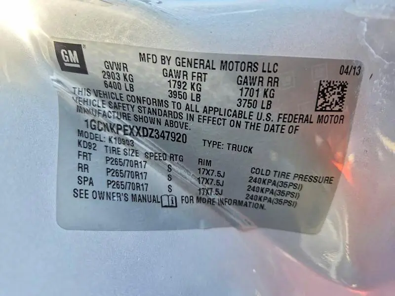 2013 CHEVROLET SILVERADO K1500  