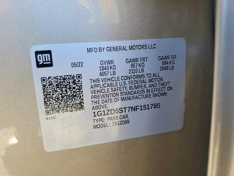 2022 CHEVROLET MALIBU LT  