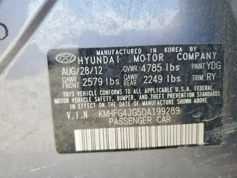 2013 HYUNDAI AZERA BASE  