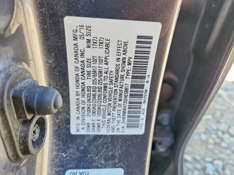 2016 HONDA CR-V EXL  