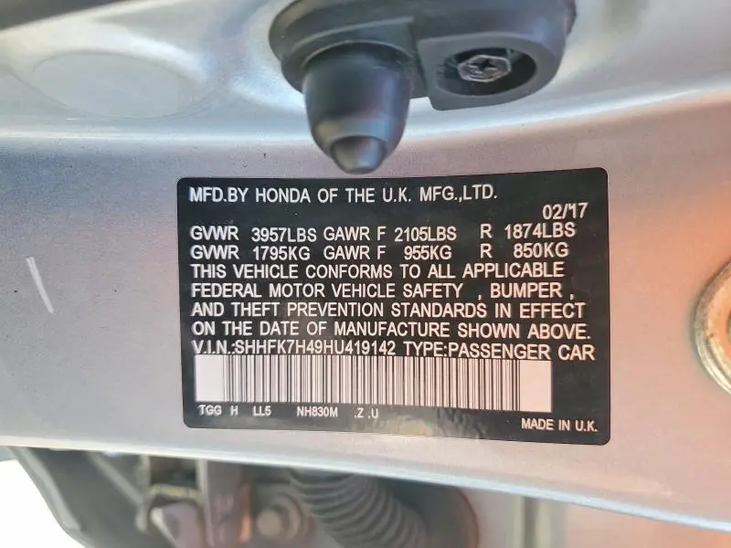 2017 HONDA CIVIC SPORT  