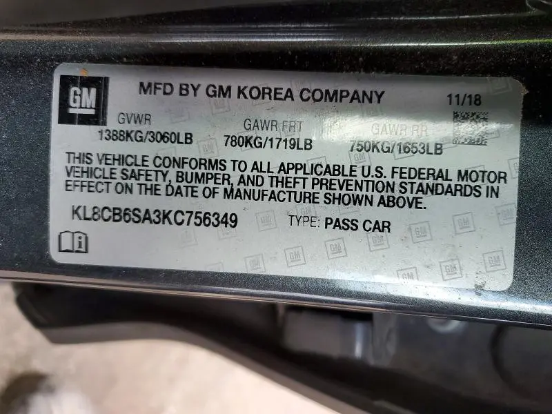 2019 CHEVROLET SPARK LS  