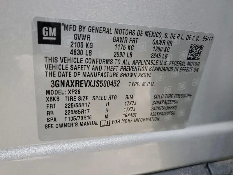 2018 CHEVROLET EQUINOX LS  