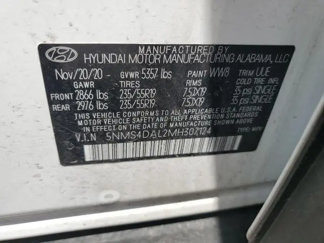 2021 HYUNDAI SANTA FE LIMITED  