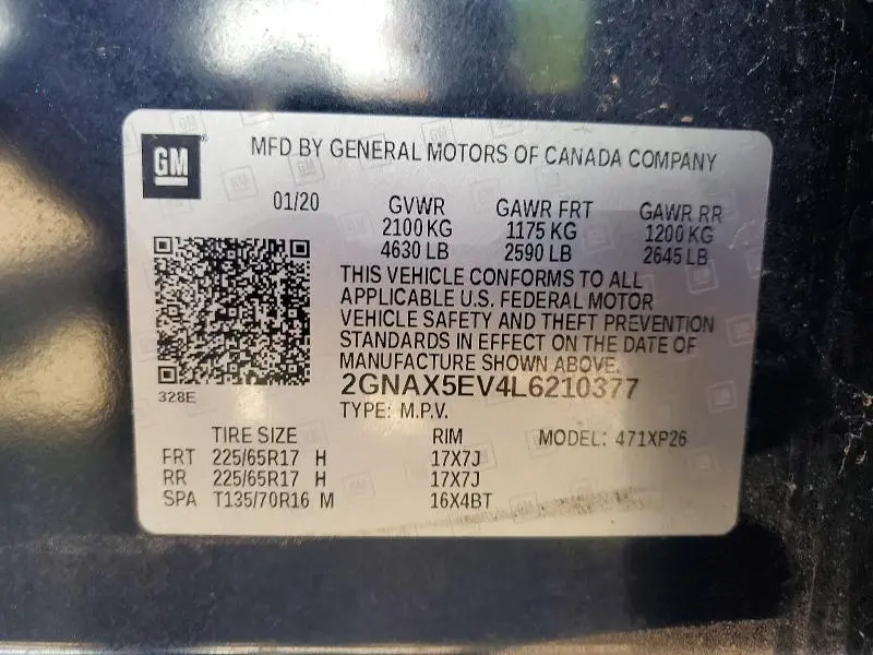 2020 CHEVROLET EQUINOX   