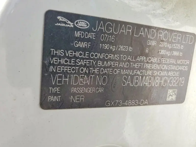 2017 JAGUAR XF S  