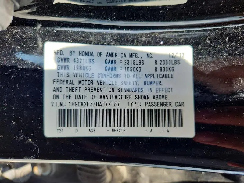 2013 HONDA ACCORD SPORT  