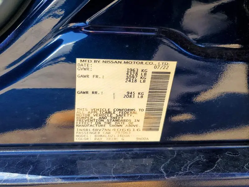2022 NISSAN ALTIMA 2.5 S  