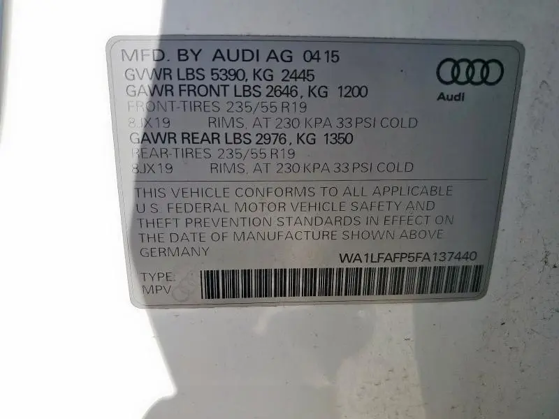 2015 AUDI Q5 PREMIUM PLUS  