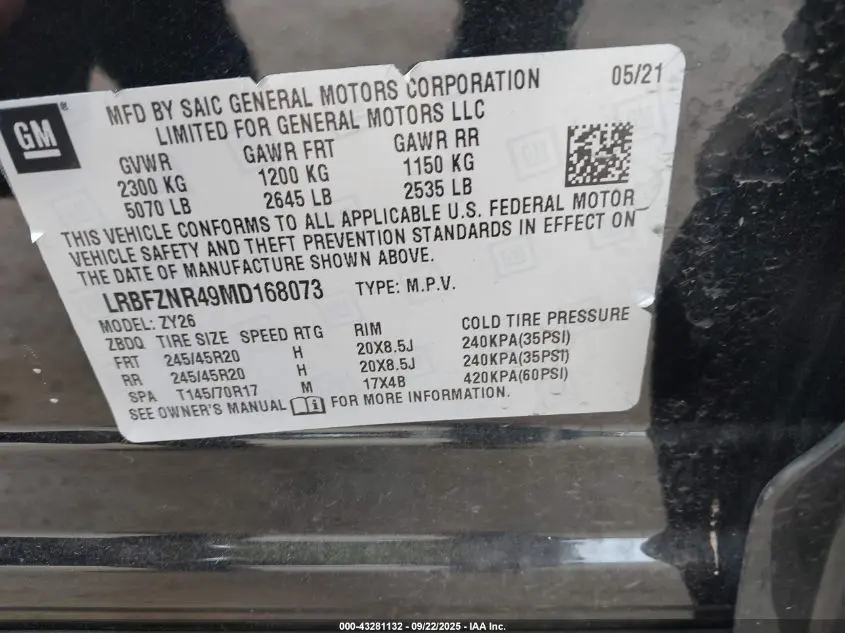 2021 BUICK ENVISION FWD ESSENCE