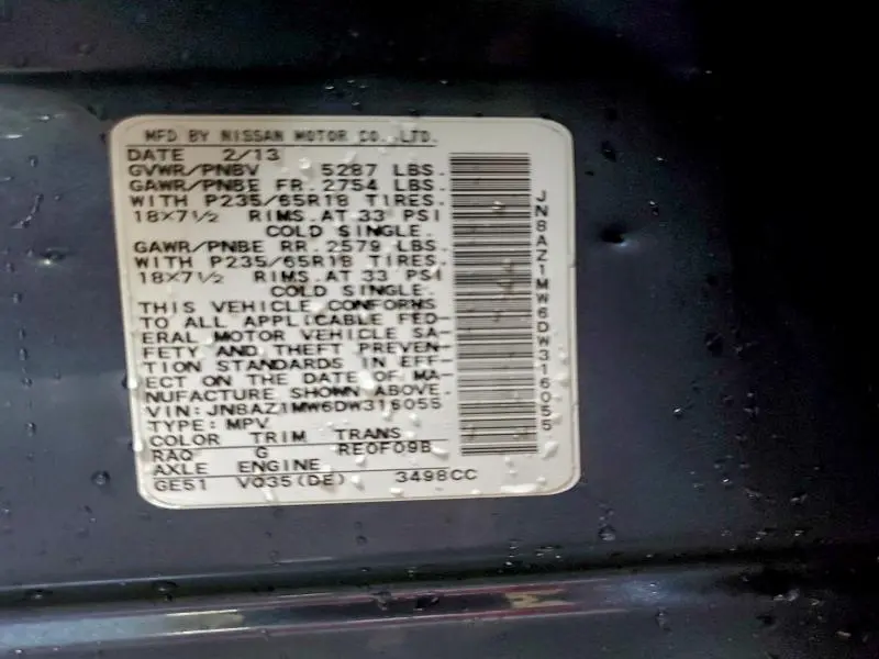 2013 NISSAN MURANO S  