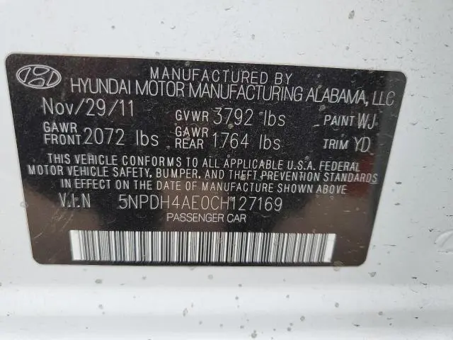 2012 HYUNDAI ELANTRA GLS  