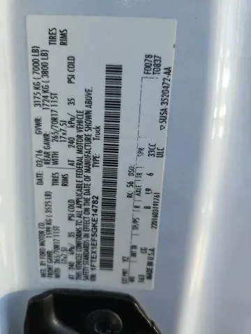 2016 FORD F150 SUPER CAB  