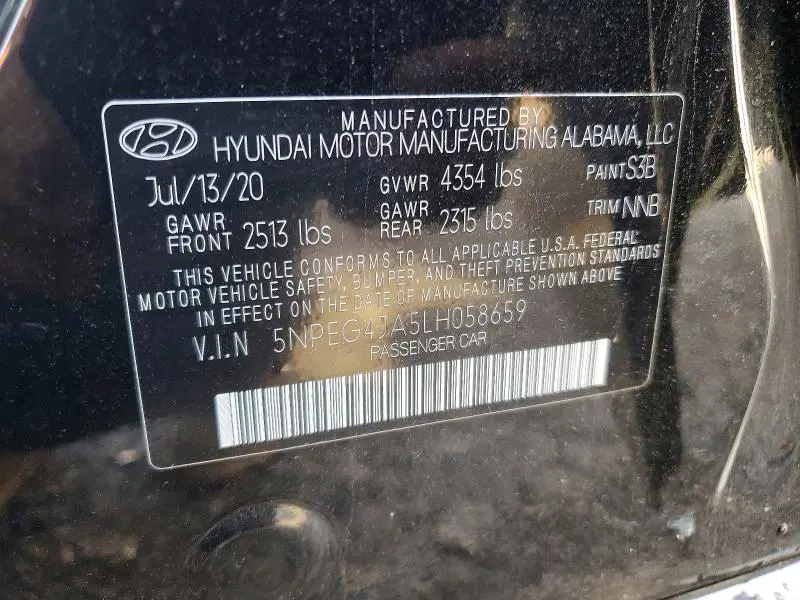 2020 HYUNDAI SONATA SE  